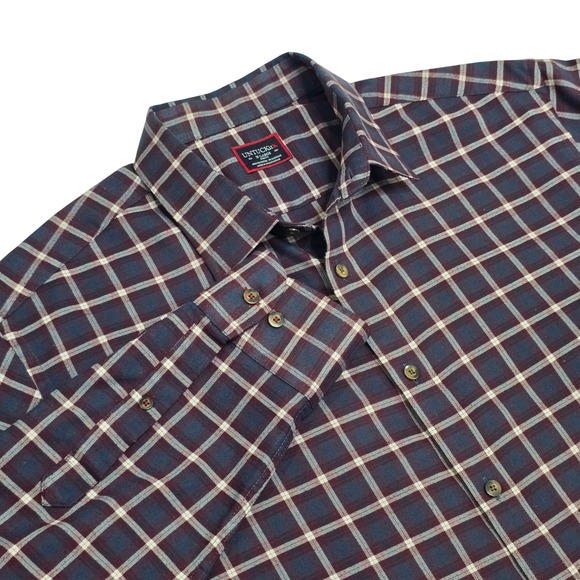 UNTUCKit Other - UNTUCKit Taurino Shirt Mens XL Burgundy Grey Plaid Slim Fit Long Sleeve